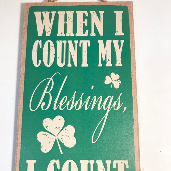 Irish Blessing Wall Door Sign St. Patricks Day Wood Green Shamrock Friendship - Picture 6 of 9
